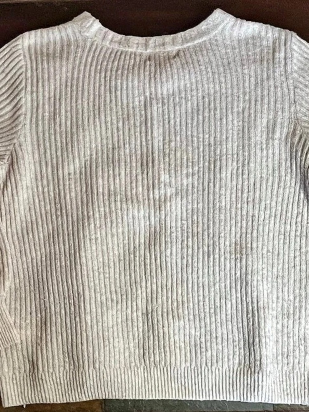 Market & Spruce Women’s Ribbed Crewneck Sweater Cream Medium